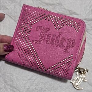 Juicy Couture Juicy Pink lovely day bifold with Pullout Card Case wallet 